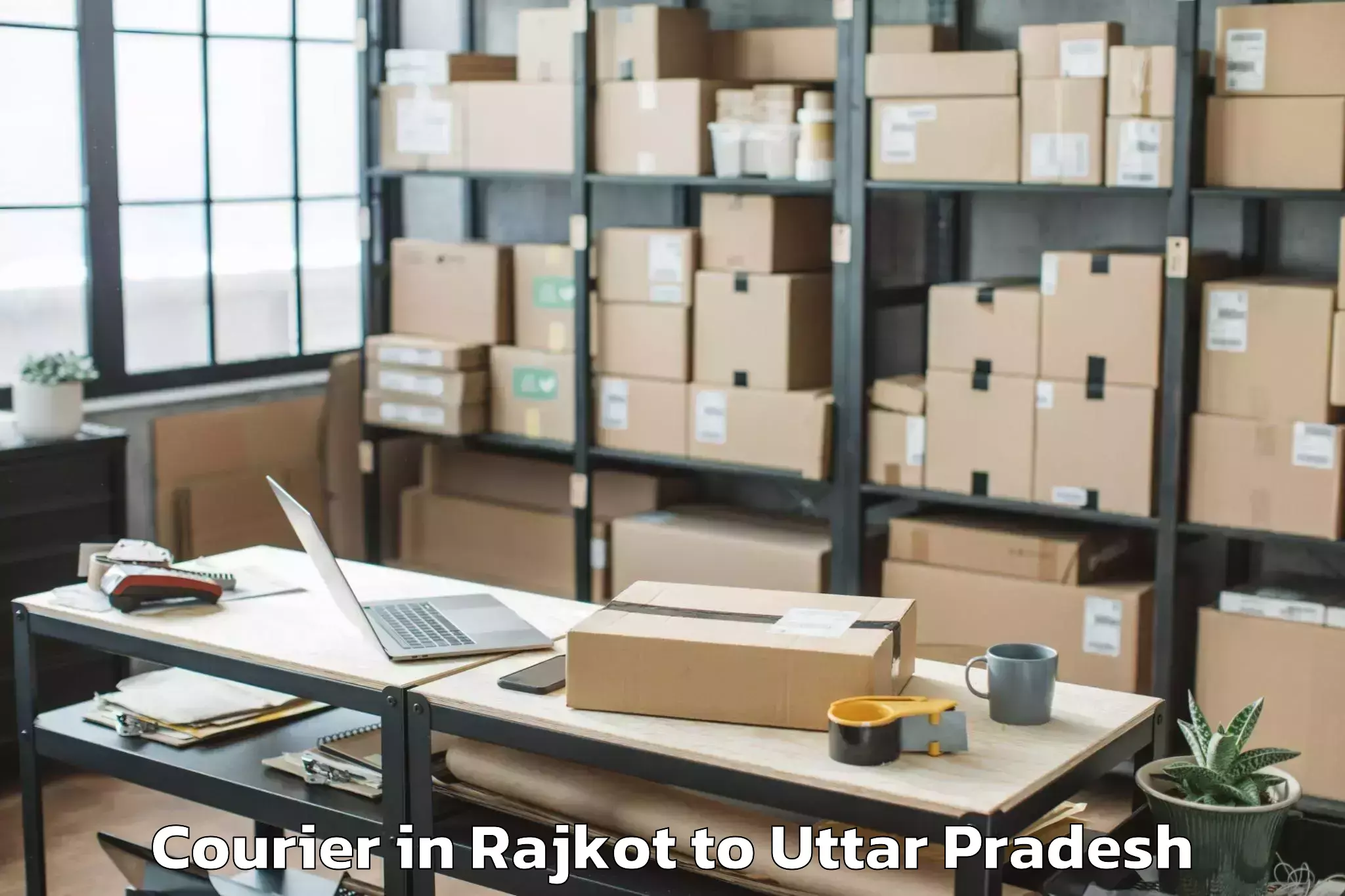 Easy Rajkot to Bhiti Courier Booking